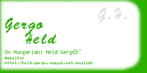 gergo held business card